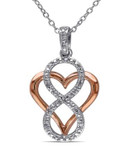 Concerto Diamond Two-Tone Infinity Overlay Heart Necklace - DIAMOND