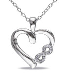 Concerto Diamond Accent Sterling Silver Heart Necklace - DIAMOND