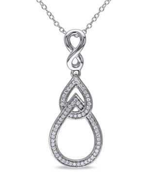 Concerto Diamond and Sterling Silver Infinity Teardrop Necklace - DIAMOND
