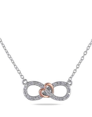 Concerto Two-Tone Diamond Infinity Knot Necklace - DIAMOND