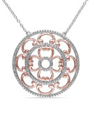 Concerto Diamond Medallion Two-Tone Sterling Silver Necklace - DIAMOND