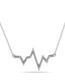 Concerto Diamond Heartbeat Sterling Silver Necklace - DIAMOND