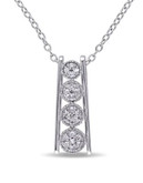 Concerto Diamond Sterling Silver Linear Drop Necklace - DIAMOND