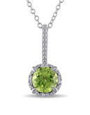 Concerto Sterling Silver and 0.03 TCW Diamond and Peridot Necklace - PERIDOT