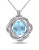 Concerto Blue and White Topaz and Diamond Sterling Silver Orbit Pendant Necklace - TOPAZ
