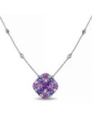 Concerto Amethyst and Topaz Sterling Silver Pendant Necklace - MULTI