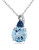 Concerto 0.02TCW Diamond and Blue Topaz Sterling Silver Necklace - BLUE
