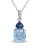 Concerto 0.022TCW Diamond and Blue Topaz Sterling Silver Pendant Necklace - BLUE