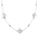 Concerto 0.875TGW White Topaz and Keshi Pearl Necklace - PEARL