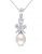 Concerto 9.5-10mm Freshwater Pearl with 3 TGW White Topaz Accent Sterling Silver Necklace - MULTI