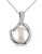Concerto Sterling Silver Freshwater Pearl and 0.025 TCW Diamond Necklace - WHITE