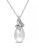 Concerto Sterling Silver Freshwater Pearl and 0.04 TCW Diamond Swirl Necklace - WHITE