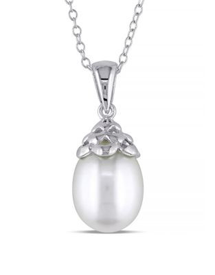 Concerto White Pearl and Sterling Silver Pendant Necklace - WHITE