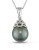Concerto Black Tahitian Pearl Pendant Sterling Silver Necklace - PEARL