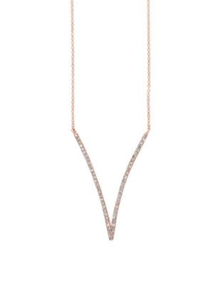 Effy 14K Rose Gold and 0.28 TCW Diamond Necklace - DIAMOND