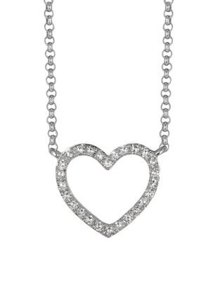 Effy 14K White Gold and 0.1 TCW Diamond Necklace - DIAMOND