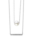 Effy Sterling Silver Pearl and 0.07 TCW Diamond Necklace - PEARL