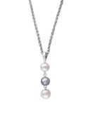Effy Sterling Silver and Pearl Drop Necklace - PEARL
