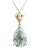 Fine Jewellery Sterling Silver 14K Yellow Gold Diamond And Green Quartz Necklace - QUARTZ