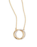 Fine Jewellery Two-Tone 14K Gold Interlocking Ring Necklace - CUBIC ZIRCONIA