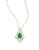 Fine Jewellery 14k Yellow Gold Emerald and Diamond Filigree Necklace - GREEN