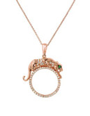 Effy 14K Rose Gold Pendant Necklace with Tsavorite and 0.21 TCW Diamonds - DIAMOND
