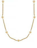 Fine Jewellery 10Kt Beaded Rope Chain Necklace - YELLOW GOLD
