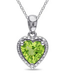 Concerto Sterling Silver and Peridot Heart Necklace - PERIDOT