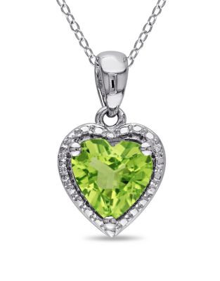 Concerto Sterling Silver and Peridot Heart Necklace - PERIDOT