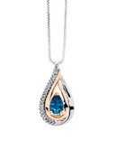 Fine Jewellery Diamond and Sapphire Infinity Pendant Necklace - SAPPHIRE