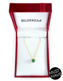 Effy 14K Yellow Gold 0.07ct Diamond and 0.48ct Emerald Pendant - EMERALD