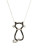 Fine Jewellery 10K White Gold Black And White Diamond Cat Necklace - WHITE GOLD/BLACK AND WHITE DIAMOND