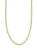Fine Jewellery 14Kt Yellow Gold 18 Inch 3-3.2Mm Hollow Glitter Rope Chain With Lobster Clasp Closure - YELLOW GOLD