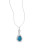 Fine Jewellery 14k White Gold Teardrop Topaz and Diamond Necklace - BLUE