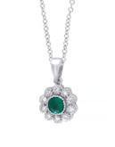 Effy 14 Karat White Gold and Sapphire Pendant Necklace - EMERALD