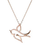 Fine Jewellery 14K Rose Gold Necklace with Pave Bird Pendant - DIAMOND