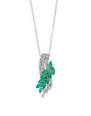 Effy Emerald and 0.18 TCW Diamond Pendant Necklace - EMERALD