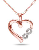 Concerto Pink Plated Diamond Accent Heart Necklace - DIAMOND