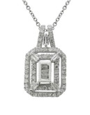 Fine Jewellery 14K White Gold Necklace with 0.33 TCW Diamond Pendant - DIAMOND