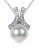 Concerto White Pearl 0.05 tcw Diamond and Sterling Silver Necklace - WHITE