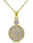 Concerto .125 CT Diamond TW Fashion Pendant With 14k Yellow Gold Chain - DIAMOND