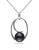 Concerto Black Tahitian Pearl Sterling Silver C Necklace - WHITE