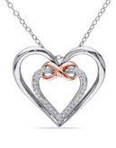 Concerto Diamond Two-Tone Infinity Double Heart Necklace - DIAMOND