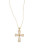 Fine Jewellery 14k Yellow Gold Twisted Cross Pendant Necklace - CUBIC ZIRCONIA