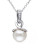 Concerto Sterling Silver Freshwater Pearl and 0.03 TCW Diamond Drop Necklace - WHITE
