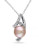 Concerto Sterling Silver Pink Freshwater Pearl and 0.04 TCW Diamond Abstract Necklace - PINK