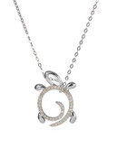 Fine Jewellery 14K White Gold Necklace with Spiral Turtle Pendant - DIAMOND