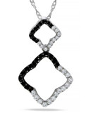 Concerto .5 CT Black and White Diamond TW Fashion Pendant With 14k White Gold Chain - BLACK