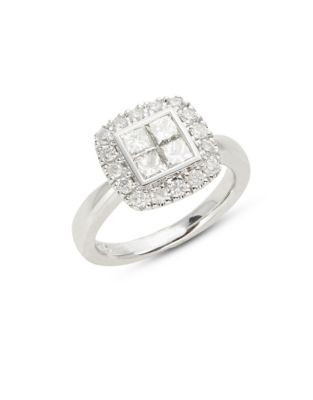 Jewellery Bay Value 14K White Gold and Diamond Cushion Cut Ring - DIAMOND - 7