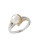Fine Jewellery Sterling Silver 14K Yellow Gold Diamond And 7mm Pearl Ring - GOLD/SILVER - 7